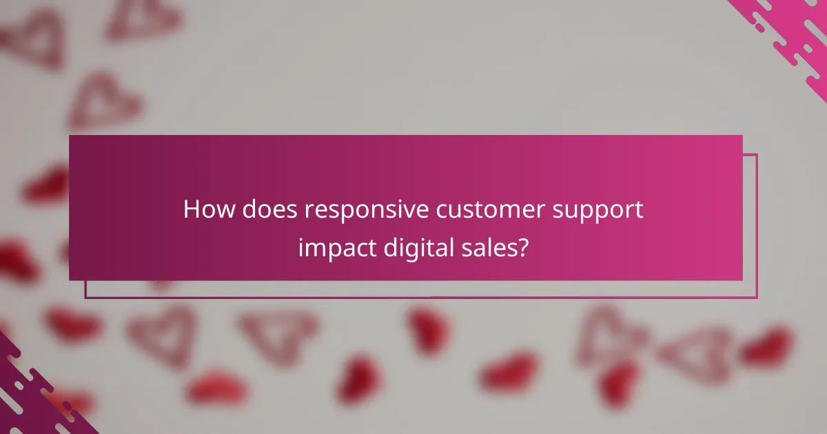 How does responsive customer support impact digital sales?