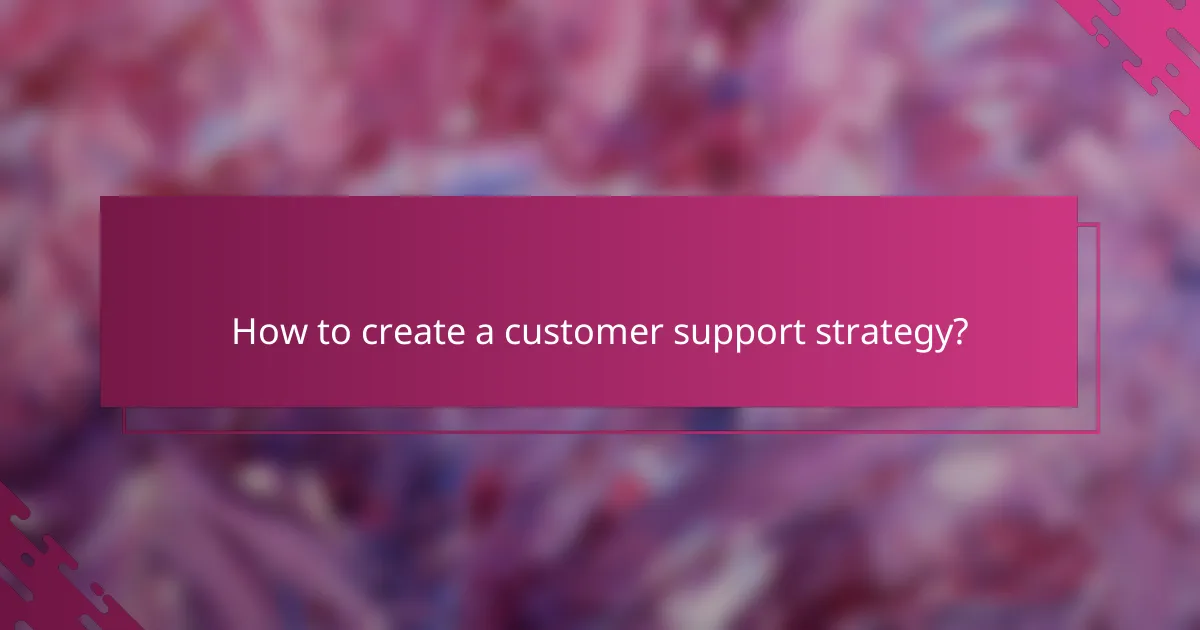 How to create a customer support strategy?