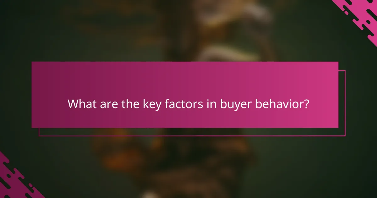 What are the key factors in buyer behavior?